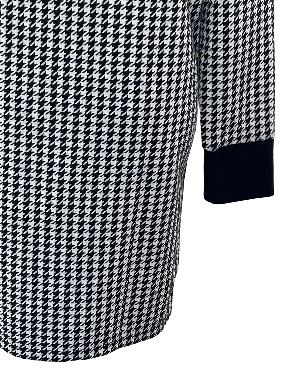 Tommy Hilfiger Houndstooth Hoodie Dress Black White Logo Pocket Medium - Picture 11 of 13